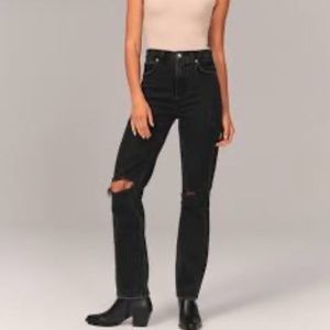 Abercrombie & Fitch Black Straight Leg Jeans